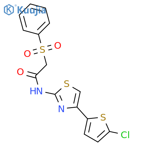 2-(benzenesulfonyl)-N-4-(5-chlorothiophen-2-yl)-1,3-thiazol-2-ylacetamide structure