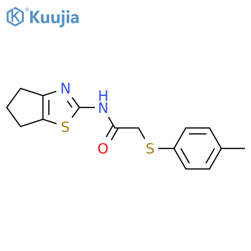 N-{4H,5H,6H-cyclopentad1,3thiazol-2-yl}-2-(4-methylphenyl)sulfanylacetamide structure