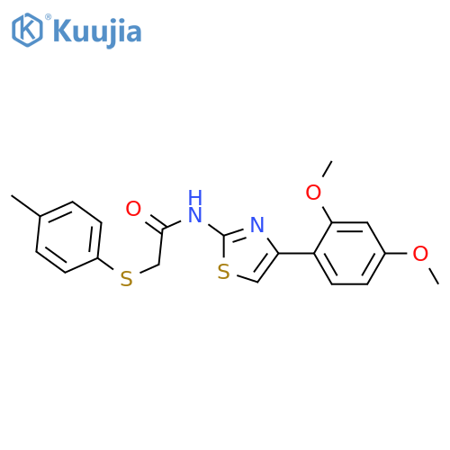 N-4-(2,4-dimethoxyphenyl)-1,3-thiazol-2-yl-2-(4-methylphenyl)sulfanylacetamide structure