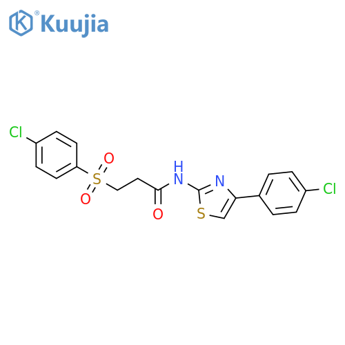 3-(4-chlorobenzenesulfonyl)-N-4-(4-chlorophenyl)-1,3-thiazol-2-ylpropanamide structure