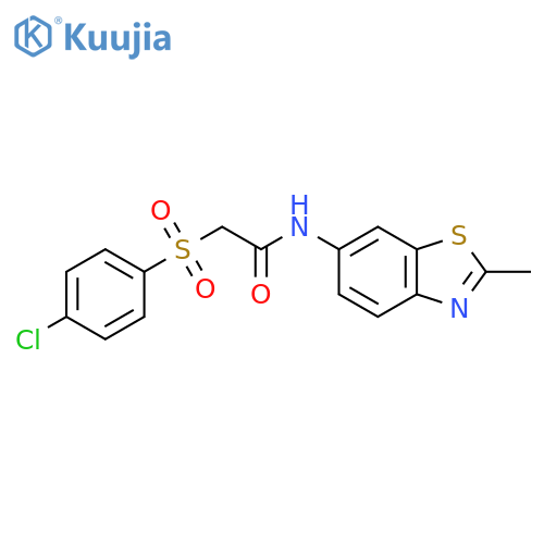 2-(4-chlorobenzenesulfonyl)-N-(2-methyl-1,3-benzothiazol-6-yl)acetamide structure