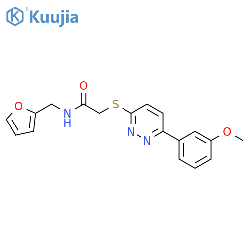 N-(furan-2-yl)methyl-2-{6-(3-methoxyphenyl)pyridazin-3-ylsulfanyl}acetamide structure