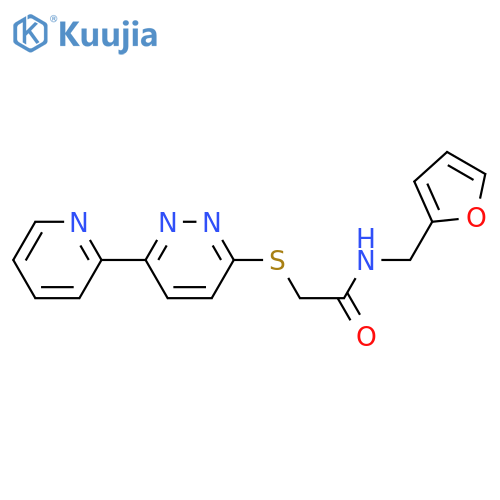 N-(furan-2-yl)methyl-2-{6-(pyridin-2-yl)pyridazin-3-ylsulfanyl}acetamide structure