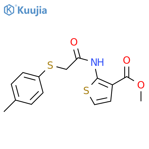 methyl 2-{2-(4-methylphenyl)sulfanylacetamido}thiophene-3-carboxylate structure