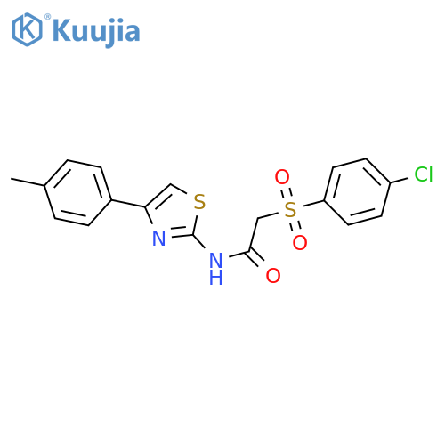 2-(4-chlorobenzenesulfonyl)-N-4-(4-methylphenyl)-1,3-thiazol-2-ylacetamide structure