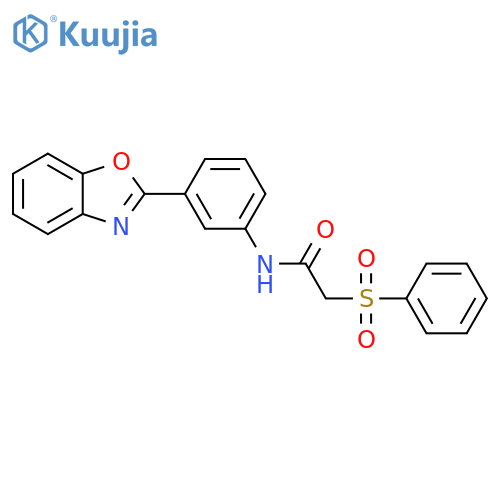 2-(benzenesulfonyl)-N-3-(1,3-benzoxazol-2-yl)phenylacetamide structure
