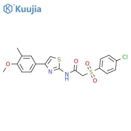 2-(4-chlorobenzenesulfonyl)-N-4-(4-methoxy-3-methylphenyl)-1,3-thiazol-2-ylacetamide structure