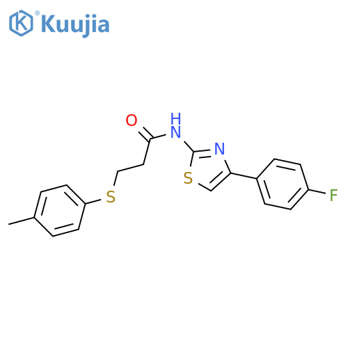 N-4-(4-fluorophenyl)-1,3-thiazol-2-yl-3-(4-methylphenyl)sulfanylpropanamide structure