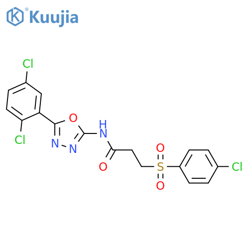 3-(4-chlorobenzenesulfonyl)-N-5-(2,5-dichlorophenyl)-1,3,4-oxadiazol-2-ylpropanamide structure