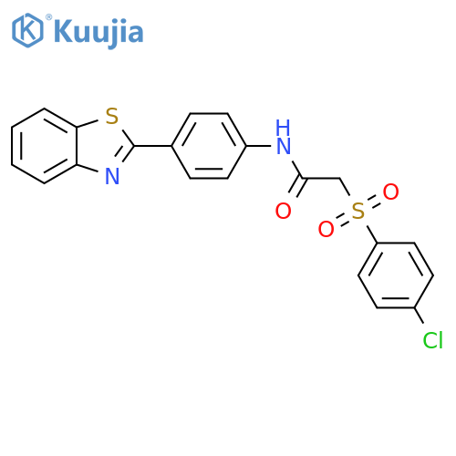 N-4-(1,3-benzothiazol-2-yl)phenyl-2-(4-chlorobenzenesulfonyl)acetamide structure