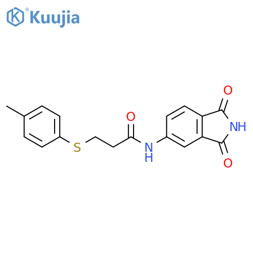 N-(1,3-dioxo-2,3-dihydro-1H-isoindol-5-yl)-3-(4-methylphenyl)sulfanylpropanamide structure