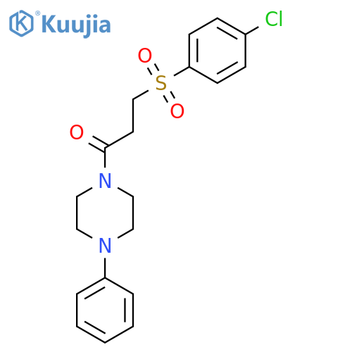 3-(4-chlorobenzenesulfonyl)-1-(4-phenylpiperazin-1-yl)propan-1-one structure