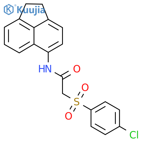 2-(4-chlorobenzenesulfonyl)-N-(1,2-dihydroacenaphthylen-5-yl)acetamide structure