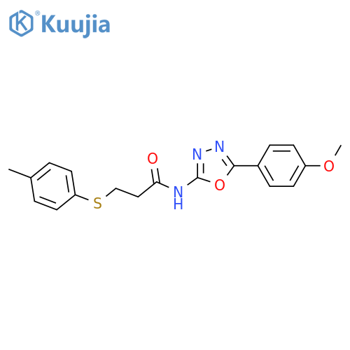 N-5-(4-methoxyphenyl)-1,3,4-oxadiazol-2-yl-3-(4-methylphenyl)sulfanylpropanamide structure