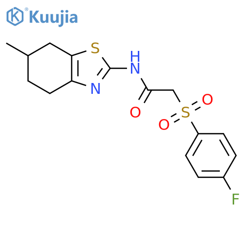 2-(4-fluorobenzenesulfonyl)-N-(6-methyl-4,5,6,7-tetrahydro-1,3-benzothiazol-2-yl)acetamide structure