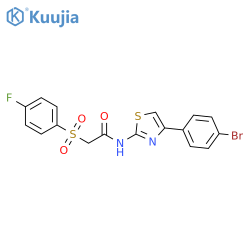 N-4-(4-bromophenyl)-1,3-thiazol-2-yl-2-(4-fluorobenzenesulfonyl)acetamide structure