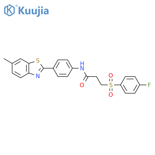 3-(4-fluorobenzenesulfonyl)-N-4-(6-methyl-1,3-benzothiazol-2-yl)phenylpropanamide structure