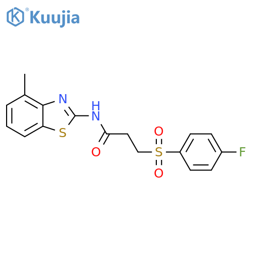3-(4-fluorobenzenesulfonyl)-N-(4-methyl-1,3-benzothiazol-2-yl)propanamide structure