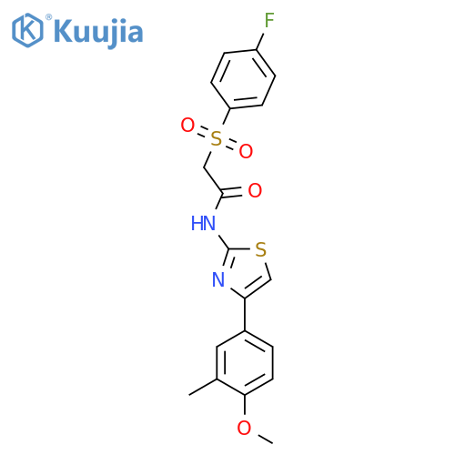 2-(4-fluorobenzenesulfonyl)-N-4-(4-methoxy-3-methylphenyl)-1,3-thiazol-2-ylacetamide structure