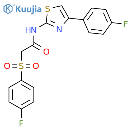 2-(4-fluorobenzenesulfonyl)-N-4-(4-fluorophenyl)-1,3-thiazol-2-ylacetamide structure