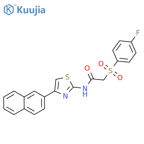 2-(4-fluorobenzenesulfonyl)-N-4-(naphthalen-2-yl)-1,3-thiazol-2-ylacetamide structure