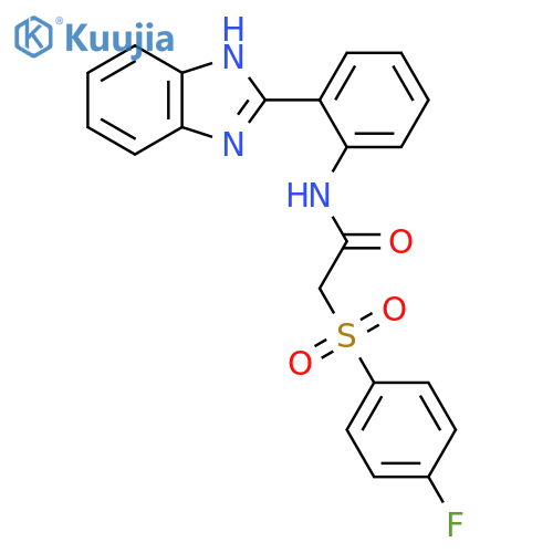 N-2-(1H-1,3-benzodiazol-2-yl)phenyl-2-(4-fluorobenzenesulfonyl)acetamide structure