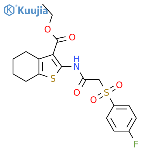 ethyl 2-2-(4-fluorobenzenesulfonyl)acetamido-4,5,6,7-tetrahydro-1-benzothiophene-3-carboxylate structure