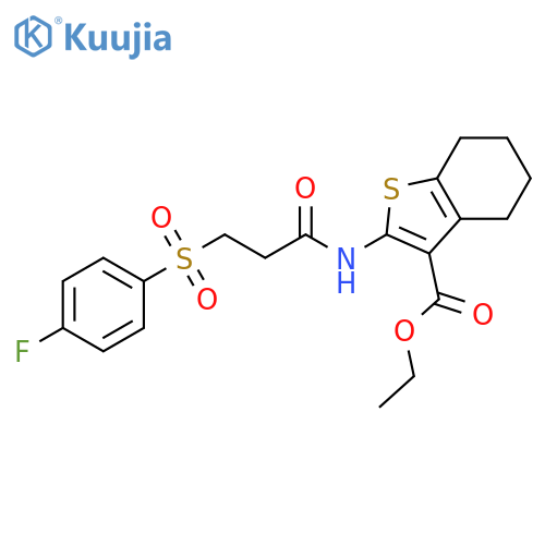 ethyl 2-3-(4-fluorobenzenesulfonyl)propanamido-4,5,6,7-tetrahydro-1-benzothiophene-3-carboxylate structure