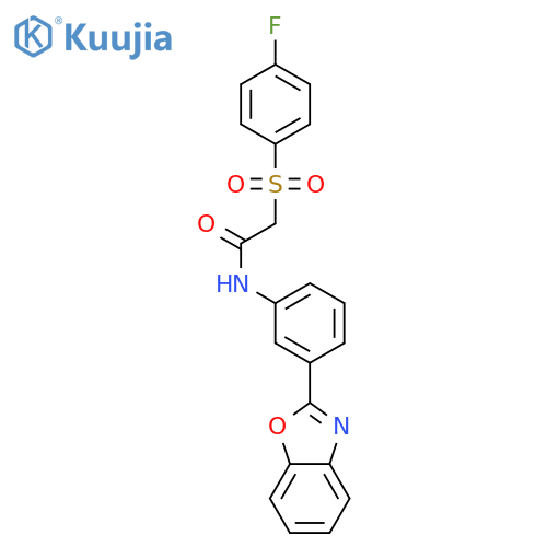 N-3-(1,3-benzoxazol-2-yl)phenyl-2-(4-fluorobenzenesulfonyl)acetamide structure