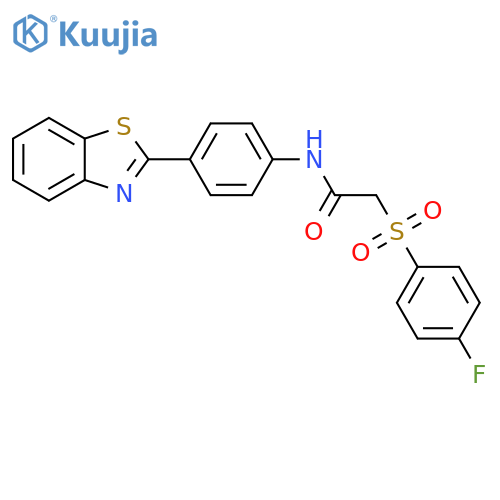 N-4-(1,3-benzothiazol-2-yl)phenyl-2-(4-fluorobenzenesulfonyl)acetamide structure