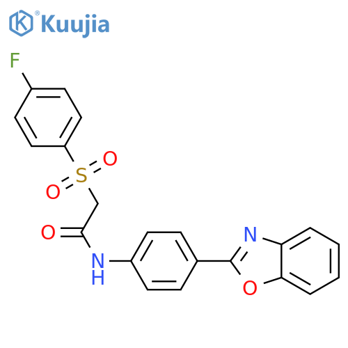 N-4-(1,3-benzoxazol-2-yl)phenyl-2-(4-fluorobenzenesulfonyl)acetamide structure