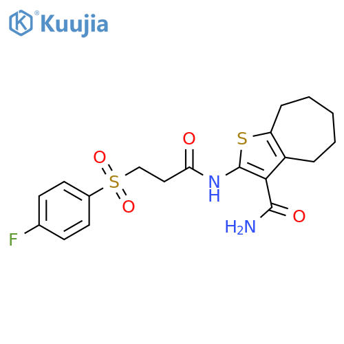 2-3-(4-fluorobenzenesulfonyl)propanamido-4H,5H,6H,7H,8H-cycloheptabthiophene-3-carboxamide structure
