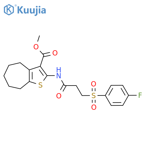 methyl 2-3-(4-fluorobenzenesulfonyl)propanamido-4H,5H,6H,7H,8H-cycloheptabthiophene-3-carboxylate structure