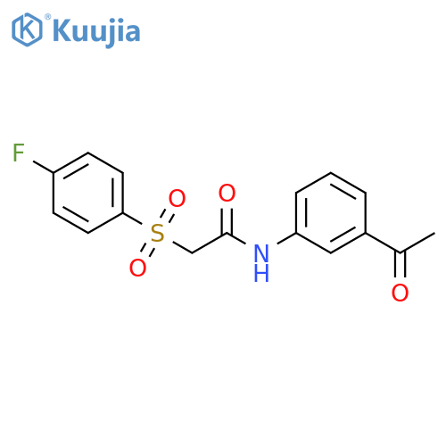 N-(3-acetylphenyl)-2-(4-fluorobenzenesulfonyl)acetamide structure