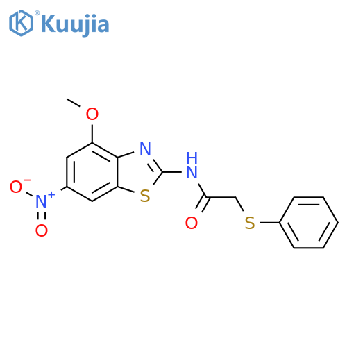 N-(4-methoxy-6-nitro-1,3-benzothiazol-2-yl)-2-(phenylsulfanyl)acetamide structure