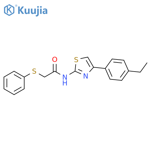 N-4-(4-ethylphenyl)-1,3-thiazol-2-yl-2-(phenylsulfanyl)acetamide structure