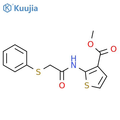 methyl 2-2-(phenylsulfanyl)acetamidothiophene-3-carboxylate structure