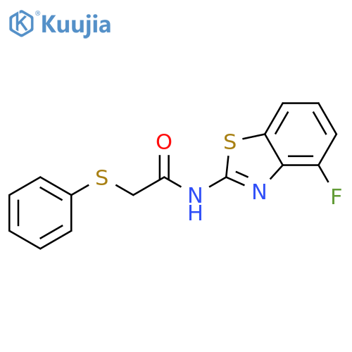 N-(4-fluoro-1,3-benzothiazol-2-yl)-2-(phenylsulfanyl)acetamide structure