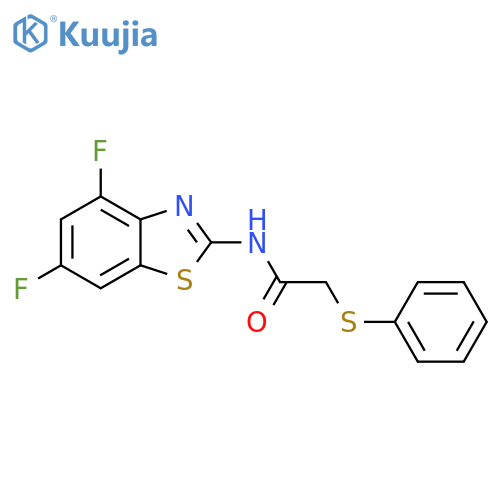 N-(4,6-difluoro-1,3-benzothiazol-2-yl)-2-(phenylsulfanyl)acetamide structure