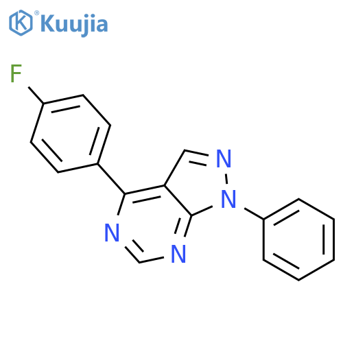 1H-Pyrazolo[3,4-d]pyrimidine, 4-(4-fluorophenyl)-1-phenyl- structure