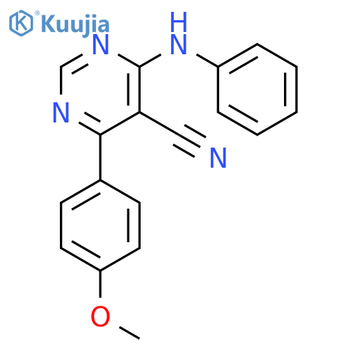 5-Pyrimidinecarbonitrile, 4-(4-methoxyphenyl)-6-(phenylamino)- structure