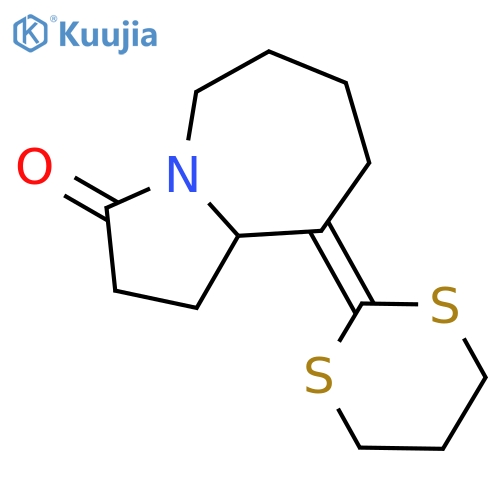 3H-Pyrrolo[1,2-a]azepin-3-one, 9-(1,3-dithian-2-ylidene)octahydro- structure