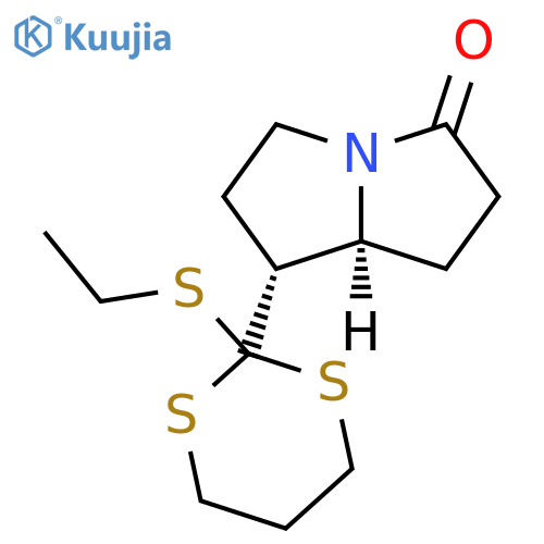 3H-Pyrrolizin-3-one, 7-[2-(ethylthio)-1,3-dithian-2-yl]hexahydro-, cis- structure
