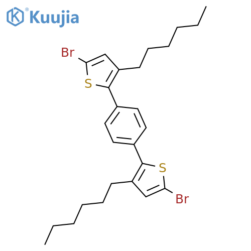 THIOPHENE, 2,2'-(1,4-PHENYLENE)BIS[5-BROMO-3-HEXYL- structure