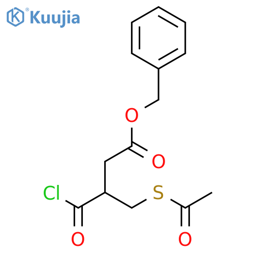 Butanoic acid, 3-[(acetylthio)methyl]-4-chloro-4-oxo-, phenylmethyl ester structure