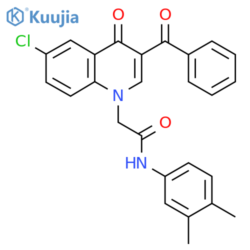 2-(3-benzoyl-6-chloro-4-oxo-1,4-dihydroquinolin-1-yl)-N-(3,4-dimethylphenyl)acetamide structure