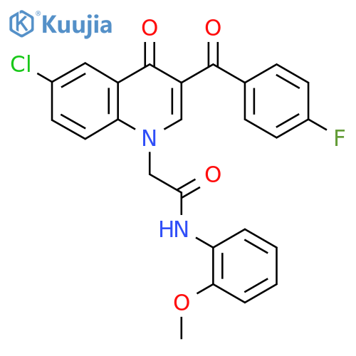 2-6-chloro-3-(4-fluorobenzoyl)-4-oxo-1,4-dihydroquinolin-1-yl-N-(2-methoxyphenyl)acetamide structure