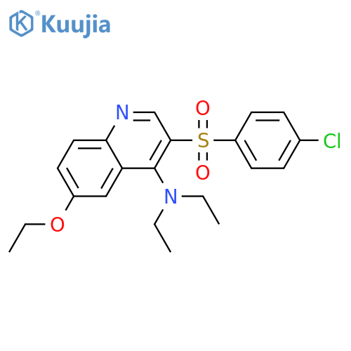 3-(4-chlorobenzenesulfonyl)-6-ethoxy-N,N-diethylquinolin-4-amine structure