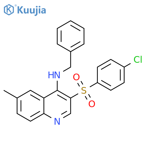 N-benzyl-3-(4-chlorobenzenesulfonyl)-6-methylquinolin-4-amine structure