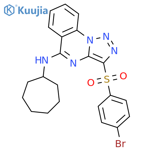 3-(4-bromobenzenesulfonyl)-N-cycloheptyl-1,2,3triazolo1,5-aquinazolin-5-amine structure